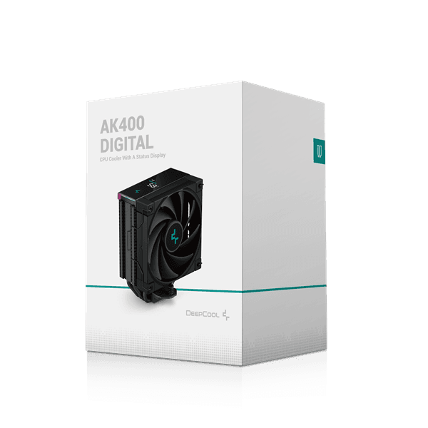 Кулер для процессора DEEPCOOL AK400 DIGITAL LGA1700/1200/115X/AM5/AM4 (18шт/кор, TDP 220W, PWM, Fan 120mm, 4 тепл. трубки, черный) RET (R-AK400-BKADMN-G)