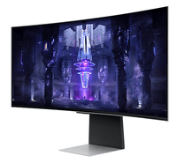 Монитор Samsung 34" Odyssey OLED G8 S34BG850SI Curved OLED 21:9 3440x1440x175Hz 0,03ms 1М:1 250cd 178/178 mini DP; micro HDMI; USB-C (65 Вт) Spk Tilt HAS Pivot VESA Silver - фото 1
