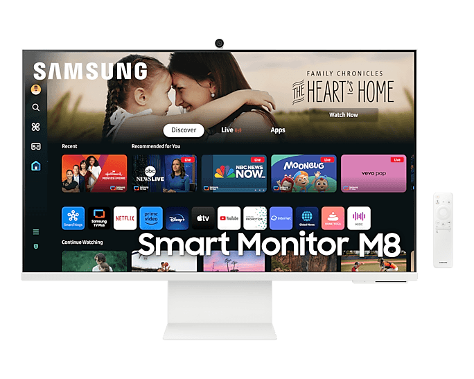 Монитор Samsung 32" Smart monitor M8 S32DM801UI VA 16:9 3840x2160x60Hz 4ms 400cd 3000:1 178/178 1млрд HDMI USB-C(65W) 2*USB 2.0 Spk10W Tizen HDR10+ sRGB 99% Tilt HAS Pivo (незначительное повреждение коробки)