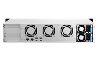 Система хранения данных QNAP SMB 2U/8bay QC 2,2GhzCPU/4Gb(upto64Gb)/upto 20HDD with TL-R1200S-RP/SATA(3,5'' 2,5")/ 4xUSB3.2/2xExp.slot/2x2,5Gb/iSCSI/2xPS/no rail(RAIL-B02)/3YW TS-873AeU-RP (существенное повреждение коробки) - фото 3