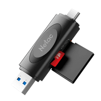 Кардридер Netac card reader WK14, USB3.0+Type-C to mSD/SD, Black (repl. NT09WK14-30BK) (незначительное повреждение коробки) - фото 7