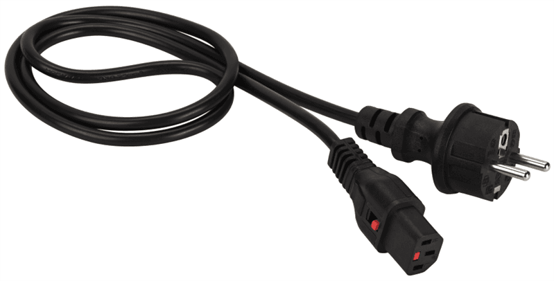 Шнур питания Lanmaster LAN-PP13L/SH-1.0-BK C13-Schuko проводник.:3x0.75мм2 1м 220В 10А черный