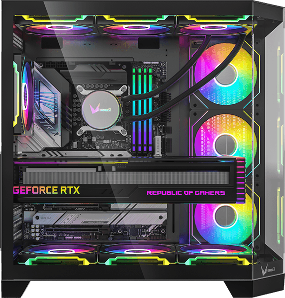 корпус Formula V Line Crystal Z6 Black, ATX, Left & Front & Bevel side Tempered Glass, TYPE-C*1, USB3.0*2