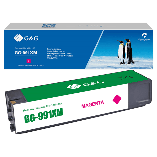 Картридж Cartridge G&G 991X для HP PageWide Managed 16 000 стр. пурпурный аналог X4D13AC, M0K10XC, M0J94AE  гарантия 36 мес.