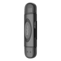 Кардридер Netac card reader WK14, USB3.0+Type-C to mSD/SD, Black (repl. NT09WK14-30BK) (незначительное повреждение коробки) - фото 6