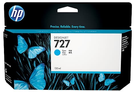 Картридж Cartridge HP 727 для DJ T920/T1500/T2500/T930/T1530/T2530, голубой (130мл) (незначительное повреждение коробки)