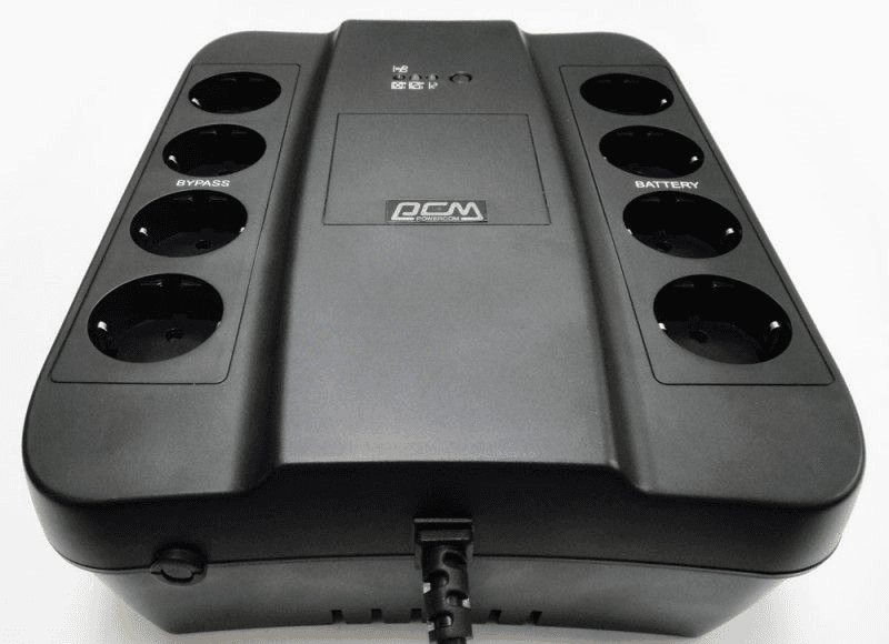 Источник бесперебойного питания Powercom Back-UPS SPIDER, Line-Interactive, 650VA/390W, Tower, 8xSchuko outlets (4 surge & 4 batt), USB