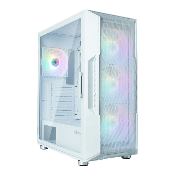 корпус ZALMAN I3 NEO WHITE, ATX, WHITE, FRONT MESH, WINDOW, 2x3.5", 3x2.5", 1xUSB2.0, 2xUSB3.0, FRONT 3x120mm RGB, REAR 1x120mm RGB (существенное повреждение коробки)