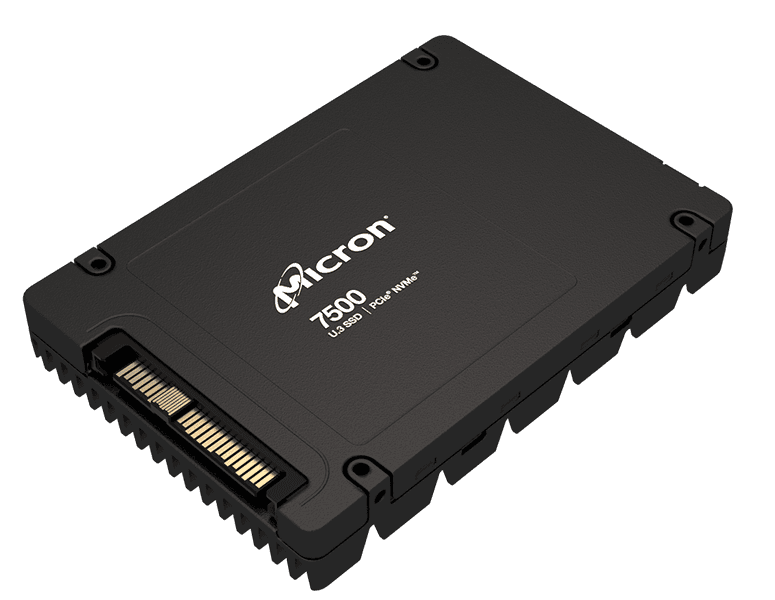 Твердотельный накопитель Micron 7500 PRO 3.84TB NVMe U.3 (15mm) PCIe NVMe Gen4 1x4 (v2.0b) R6800/W5300MB/s 3D TLC MTTF 2М 1100K/180K IOPS 7008TBW SSD Enterprise Solid State Drive, 1 year, OEM