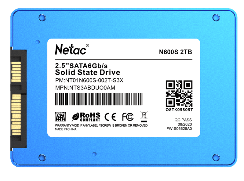 SSD накопитель Netac SSD N600S 2TB 2.5 SATAIII 3D NAND, 7mm, R/W up to 545/500MB/s, TBW 1120TB, 5y wty