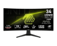 Мониторы MSI MAG 346CQ 34" 21:9 UWQHD(3440x1440) VA Curve 1500R, 4000:1, 4ms(GTG), 100M:1,300nits,2xHDMI,DP,Tilt,IntPower,VESA,180Hz,Black,1y w-ty (существенное повреждение коробки) - фото 2