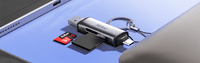 Кардридер Netac Flash card reader WK13, USB3.0+Type-C to mSD/SD, Grey (repl. NT09WK13-30GR) - фото 1