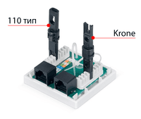Розетка в сборе Cabeus, 2x RJ45(8P8C), кат. 6, неэкр., внешняя, белый, (WS-8P8C-Cat.6-2) - фото 2