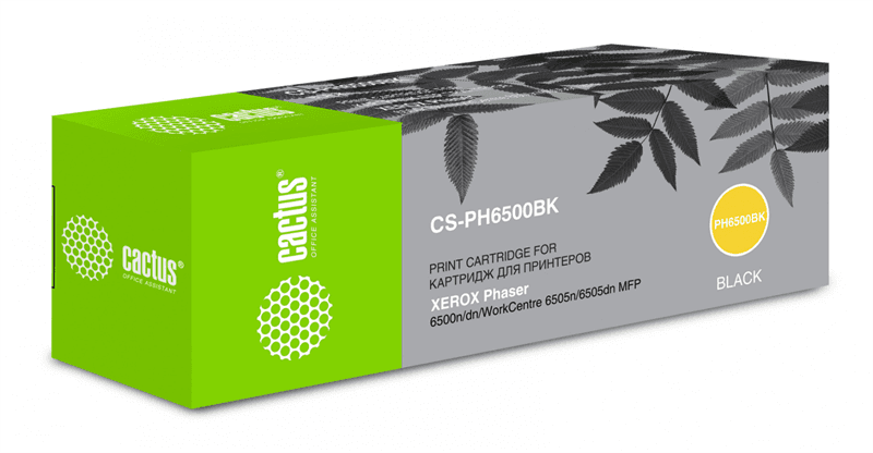 -/ Картридж лазерный Cactus CS-PH6500BK 106R01604 черный (3000стр.) для Xerox Phaser 6500/WorkCentre 65