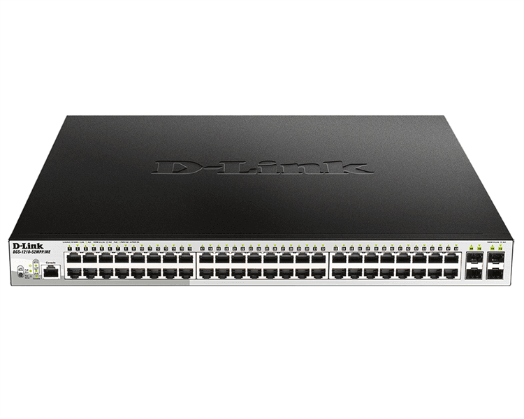 Коммутатор D-Link PROJ Управляемый L2 PoE-коммутатор, 48x1000Base-T PoE, 4x1000Base-X SFP, PoE-бюджет 740 Вт, защита от статического электричества до 6 кВ, CLI, консольный порт RJ-45, поддержка Dying Gasp