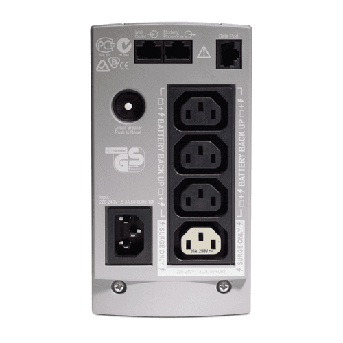 Источник бесперебойного питания для персональных компьютеров APC Back-UPS CS 500VA/300W, 230V, 4xC13 outlets (1 Surge & 3 batt.), Data/DSL protection, USB, PCh, user repl. batt., 1 year warranty