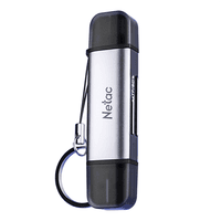 Кардридер Netac Flash card reader WK13, USB3.0+Type-C to mSD/SD, Grey (repl. NT09WK13-30GR) - фото 7