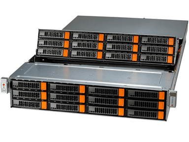 Сервер Supermicro SuperStorage 2U Server 521E-E1CR24H 1x6544Y/ 4x64Gb/ 1x480GB SATA, 1x8Tb SAS/ 2x10GbE 2x10GbSFP+/ SFT-DCMS-SINGLE