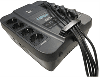 Источник бесперебойного питания Powercom Back-UPS SPIDER, Line-Interactive, LCD, AVR, 900VA/540W, 8xSchuko outlets (4 surge & 4 batt), USB, black (1456263) (существенное повреждение коробки) - фото 1