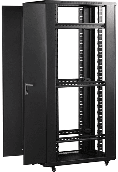 Шкаф 19" Business, 42U 800x1200, черный, передняя дверь стекло, задняя дверь распашная металл