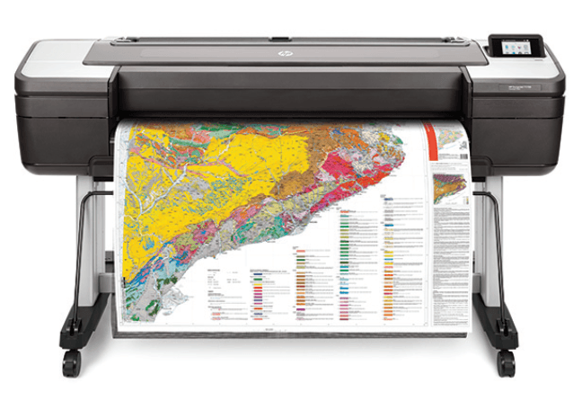 Широкоформатный принтер HP DesignJet T1700 (44",2400x1200dpi, 26spp(A1), 128Gb(virtual), HDD500Gb, host USB type-A/GigEth,stand,sheet feed,1 rollfeed,autocutteTouchScreen, 6 cartridges/3 heads)