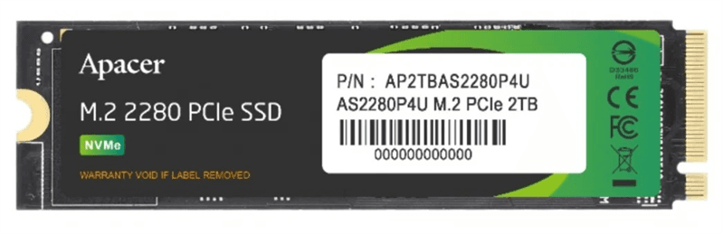 Твердотельный накопитель SSD Apacer AS2280P4U 2TB M.2 2280 AP2TBAS2280P4U-1 Client