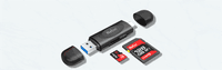 Кардридер Netac card reader WK14, USB3.0+Type-C to mSD/SD, Black (repl. NT09WK14-30BK) (незначительное повреждение коробки) - фото 5