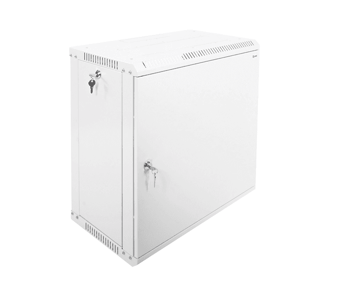 Шкаф коммутационный ЦМО ШРН-ЭКОНОМ (ШРН-Э-12.350.1) настенный 12U 600x350мм пер.дв.металл направл.под закл.гайки 85кг серый 300мм 15.39кг 180град. 608мм IP20 сталь
