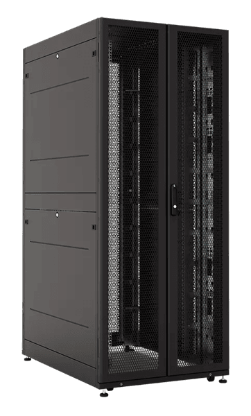Шкаф серверный ЦМО (ШТК-СП-42.8.12-88АА-9005) напольный 42U 800x1200мм пер.дв.перфор.2ств. 2 бок.пан. задн.дв.перфор.2-хст. направл.под винты 1350кг черный 883мм 174кг 120град. 1950мм IP20 сталь