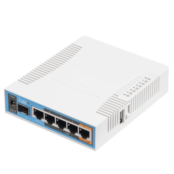 Точка доступа wi-fi MikroTik hAP ac  with 720MHz CPU, 128MB RAM, 5x Gigabit LAN, built-in 2.4Ghz 802.11b/g/n three chain wireless with integrated antennas, built-in 5Ghz 802.11ac three chain wireless with integrated ante