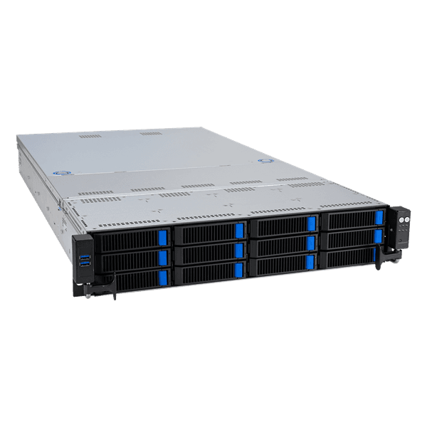 Серверная платформа/ ASUS RS520A-E12-RS12U 2U, 1xLGA6096, 24x DDR5 4800/4400/4000/3600 RDIMM/ 3DS RDIMM, 12 x 3.5" NVMe, 2 x M.2 upto 22110 NVMe/SATA, 5x PCIe 5.0, 2x dual-slot GPU, 1x OCP 3.0, 1 x Dual Port Intel I350-AM2 GbE, FAN, RH, 1+1 1600W PWS