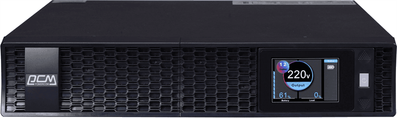 Источник бесперебойного питания Powercom Next, On-Line, 1000VA/1000W, Rack/Tower, 8*IEC320-C13, LCD, Serial+USB, SmartSlot, подкл. доп. Батарей (2027157)