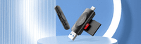 Кардридер Netac card reader WK14, USB3.0+Type-C to mSD/SD, Black (repl. NT09WK14-30BK) (незначительное повреждение коробки) - фото 4
