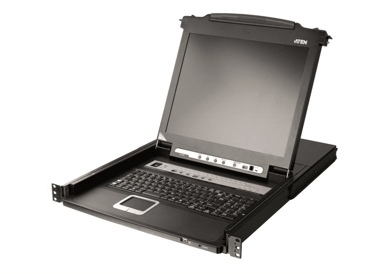 КВМ консоль ATEN 16-Port PS/2-USB VGA Single Rail 17.3" 1920 x 1080 @ 60 Hz LCD KVM Switch