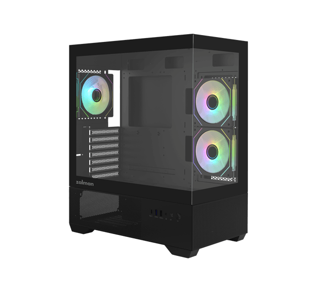 Компьютерный корпус ZALMAN CHRONIX V2, ATX, BLACK, WINDOW, 1xCombo (3.5’’ or 2.5’’), 1x3.5’’HDD, 2x2.5’’SSD, 1xUSB2.0, 1xUSB3.0, 1xUSB Type-C, SIDE 2x120мм ARGB, REAR 1x120мм ARGB