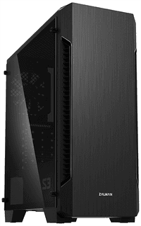 Корпус ZALMAN S3 TG, ATX, BLACK, TEMPERED GLASS WINDOW, 2x3.5", 2x2.5", 2xUSB2.0, 1xUSB3.0, FRONT 2x120mm (существенное повреждение коробки) - фото 1