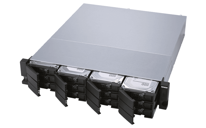 Полка расширения для СХД QNAP SMB Expansion Unit (Rack 2U) up to 12hot plug HDDs SATA(3,5' or 2,5')/2xPS incl Cbl/no rail/Expand with QXP-1600eS11(Include)