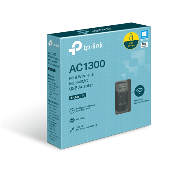 USB-адаптер TP-Link ARCHER T3U, AC1300 Mini Dual Band Wi-Fi USB Adapter