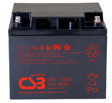 АКБ CSB Аккумуляторная батарея для ИБП (10-12 лет) (12V/40Ah)