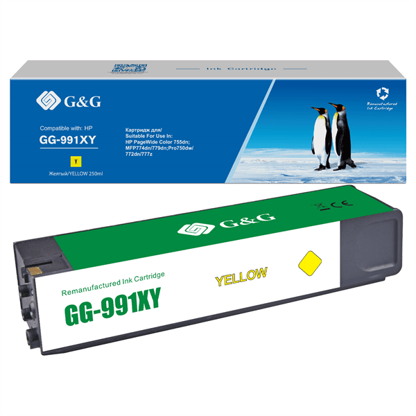 Картридж Cartridge G&G 991X для HP PageWide Managed 16 000 стр. желтый аналог X4D16AC, M0K25XC, M0J98AE  гарантия 36 мес.
