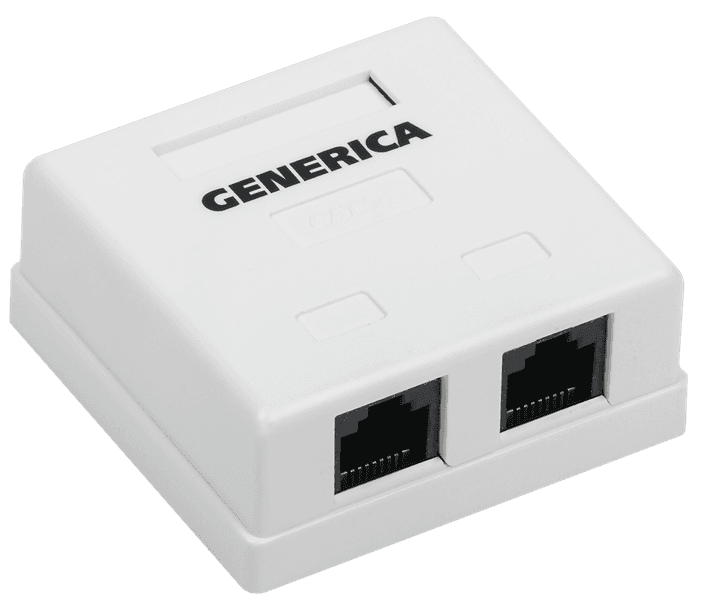 Розетка инф. настенная RJ45 кат. 5Е UTP 2 порта GENERICA