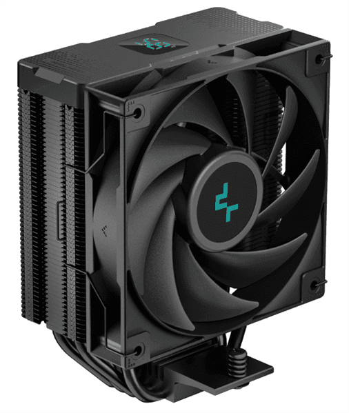 Кулер для процессора DEEPCOOL AG400 DIGITAL BK LGA1700/1200/115X/AM5/AM4 (9шт/кор, TDP 220W, PWM, Fan 120mm, 4 тепл. трубки, черный) RET (R-AG400-BKNDMN-G-2)