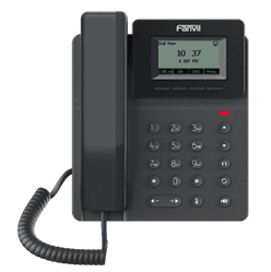 SIP-Телефон Fanvil V50P (Замена X301/X301P), 2 SIP-акк., 2,3", 132x64 Ч/Б экран, POE, БП в комп., 2x100 Mbps
