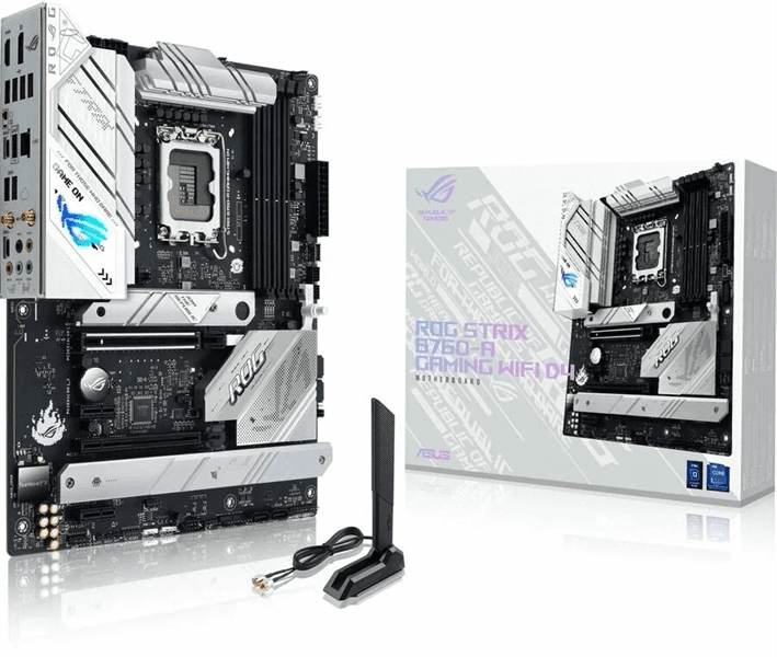 Материнская плата ASUS ROG STRIX B760-A GAMING WIFI, LGA1700, B760, 4*DDR5, 4*SATA, 3*M.2, 9*USB 3.2, 4*USB 2.0, Type-C, 2*PCIx16, 2*PCIx1, DP+HDMI, ATX; 90MB1EP0-M1EAY0