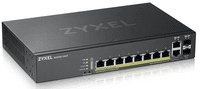Коммутатор/ ZYXEL NebulaFlex Pro GS2220-10HP Hybrid L2 PoE+ Switch, 19 "rack, 8xGE PoE+, 2xCombo (SFP / RJ-45), 180W PoE Budget, Standalone / Cloud Management - фото 1