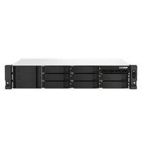 Система хранения данных QNAP SMB 2U/8bay QC 2,2GhzCPU/4Gb(upto64Gb)/upto 20HDD with TL-R1200S-RP/SATA(3,5'' 2,5")/ 4xUSB3.2/2xExp.slot/2x2,5Gb/iSCSI/2xPS/no rail(RAIL-B02)/3YW TS-873AeU-RP (существенное повреждение коробки) - фото 1
