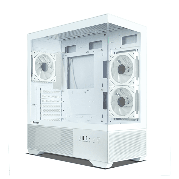 корпус ZALMAN CHRONIX, ATX, WHITE, WINDOW, 1xCombo (3.5’’ or 2.5’’), 1x3.5’’HDD, 2x2.5’’SSD, 1xUSB2.0, 1xUSB3.0, 1xUSB Type-C, SIDE 2x120mm ARGB, REAR 1x120mm ARGB
