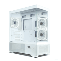 корпус ZALMAN CHRONIX, ATX, WHITE, WINDOW, 1xCombo (3.5’’ or 2.5’’), 1x3.5’’HDD, 2x2.5’’SSD, 1xUSB2.0, 1xUSB3.0, 1xUSB Type-C, SIDE 2x120mm ARGB, REAR 1x120mm ARGB - фото 1