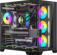 корпус Formula V Line Crystal Z6 Black, ATX, Left & Front & Bevel side Tempered Glass, TYPE-C*1, USB3.0*2 - фото 5