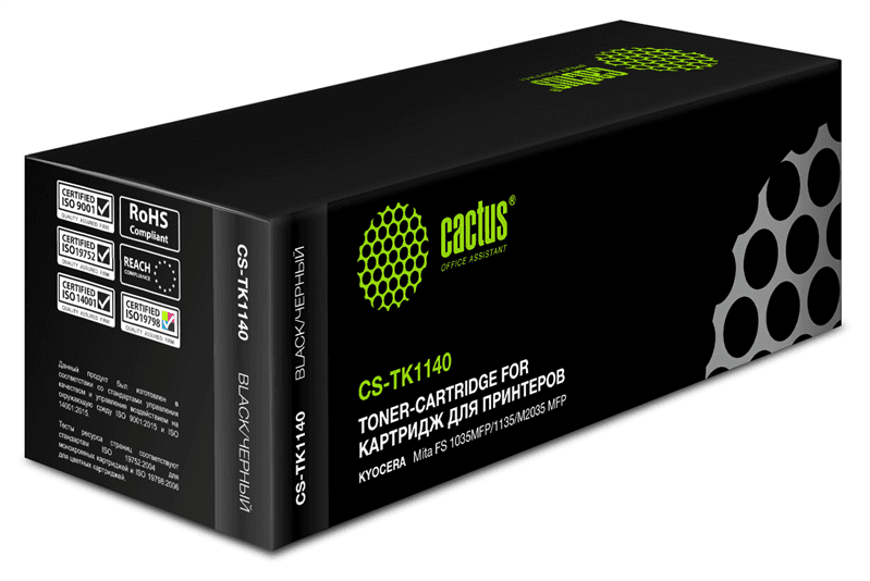 CACTUS CS-TK1140 Тонер-картридж чёрный 7200 стр. для Kyocera FS-1035/1135/M2035/M2535dn